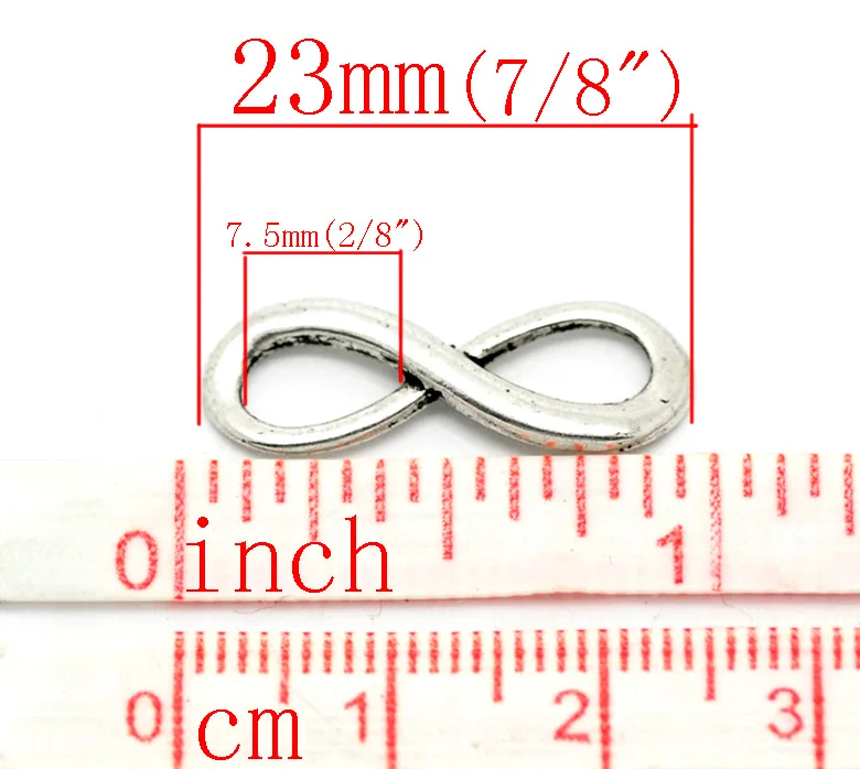 

8SEASONS 30PCs antique silver-color Infinity Symbol Connectors Findings 23mmx8mm( 7/8"x 3/8") (B19187)