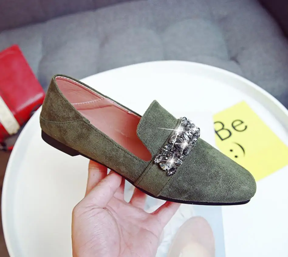 

Rhinestone Shoes Women Flats 2019 Plus Size Moccasins Ladies Lazy Loafers Slip On Casual Fashion Female Footwear Spring Autumn