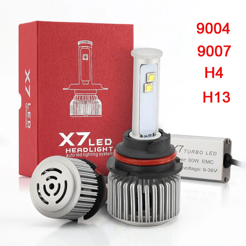 

1 pair 9004/9007/H4/H13 LED Headlight Bulbs All-in-one Conversion Kit 120W 9600Lm 6K Cool White -- JDH99