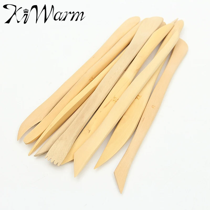 

KiWarm 10Pcs/Set Simple Cire Clay Pottery Sculpture Carving Tools Set For Home DIY Mini Ceramic Carving Art Decoration Supplies