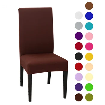 

1/2pcs Modern Plain Color Chair Cover Spandex Stretch Elastic Wedding Banquet Chair Covers Dining Seat Cover Hotel Cover