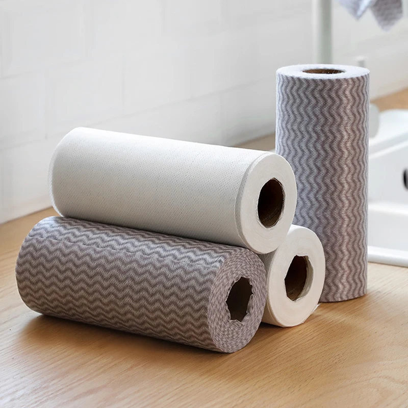 

50pcs/roll Non-woven Household Kitchen Cleaning Cloth Functional Disposable Rag Floor Cloth Oil Wash Towel Dishcloth Microfiber