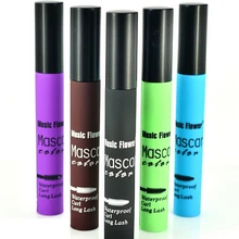 Бренд 24 шт./лот, тушь для ресниц с музыкальным цветком, японский косплей, Водостойкая тушь для ресниц, 5 цветов(черный+ коричневый+ синий+ зеленый+ фиолетовый