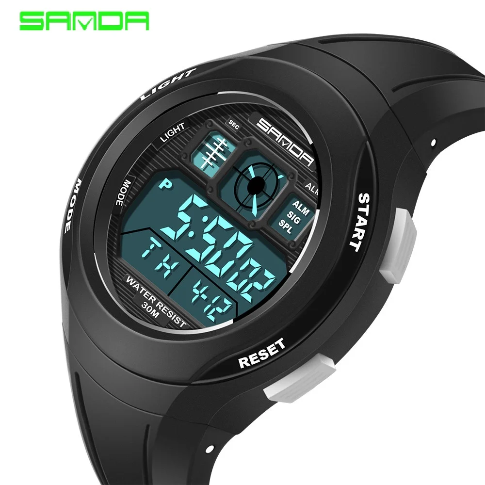 SANDA brand fashion children's watch LED digital swimmer watch boy girl multi-function sports watch waterproof watch clock