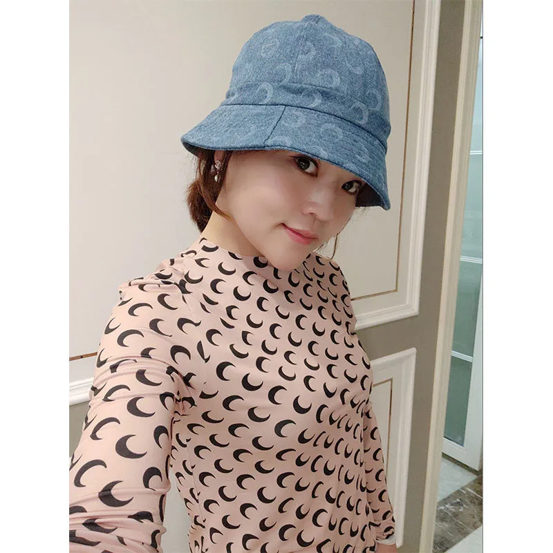

2019 Marine Serre New Moon Cap Summer Men Women Loose HiP Hop Japan Marine Serre Hat Unisex Marine Serre Bucket Hats moon Logo