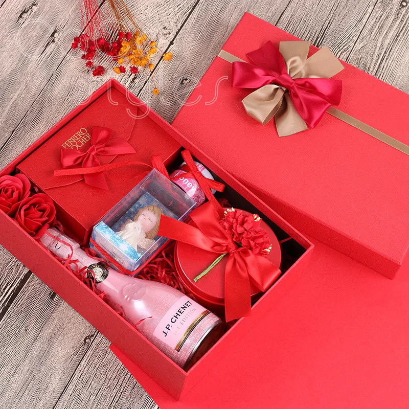 Cocostyles Роскошные щедрый японский красный добро пожаловать Подарочная коробка с шампанское love Игрушка Ангел Свадебная вечеринка события подарок для гостей