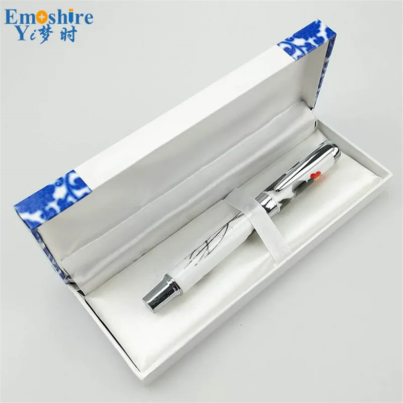 Emoshire Blue and white ceramic gel pen creative stationery advertising pen promotional gifts custom LOGO celebration gift (1)