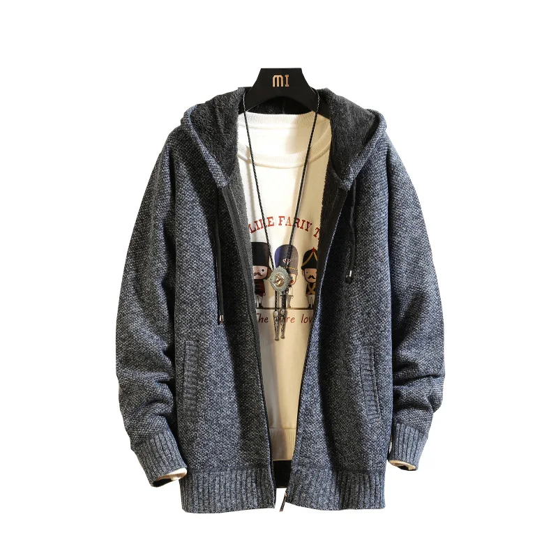 

2019 Autumn Winter New Sweater Cardigan Men Brand Casual Slim Sweaters Male Warm Thick Hedging Turtleneck sweater jacket Top