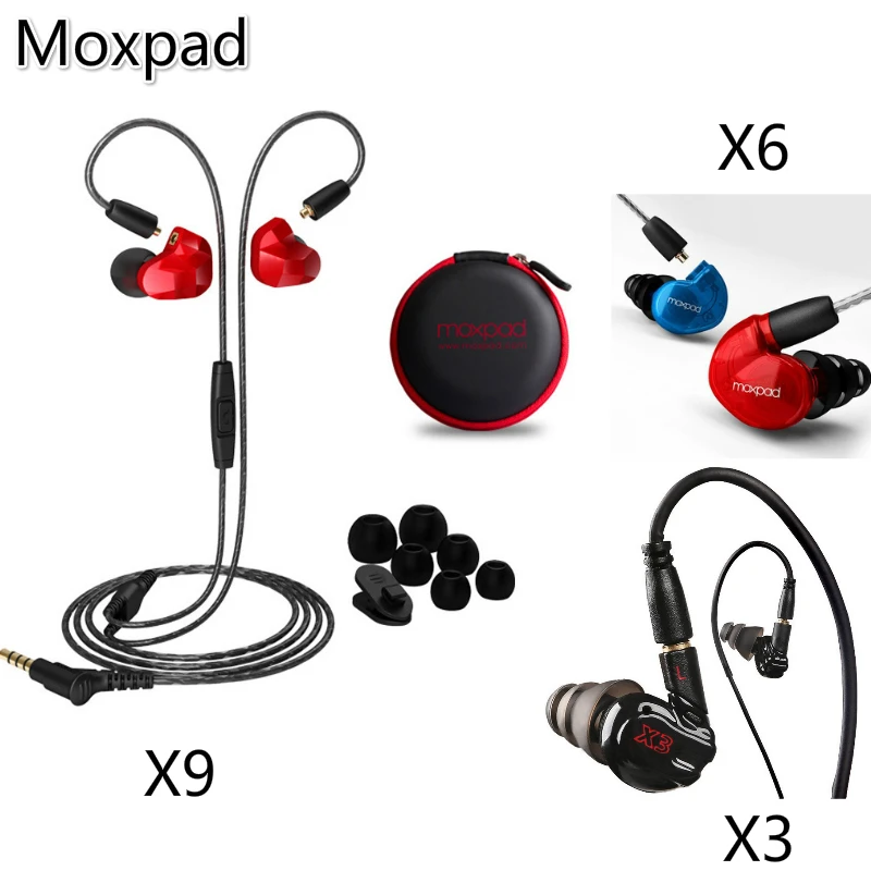 Оригинальные наушники Moxpad со съемным кабелем X3/X6/X9 универсальные динамические 3 5