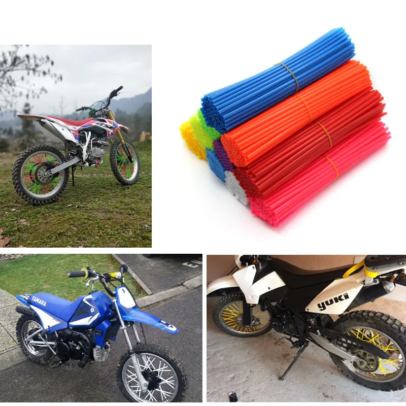 

72pcs Colorful Motocross Wheel Rim Wrap Cover Kit Spoke Skin Tubes Covers Universal Fit Most of Motorcycle Bike Custom