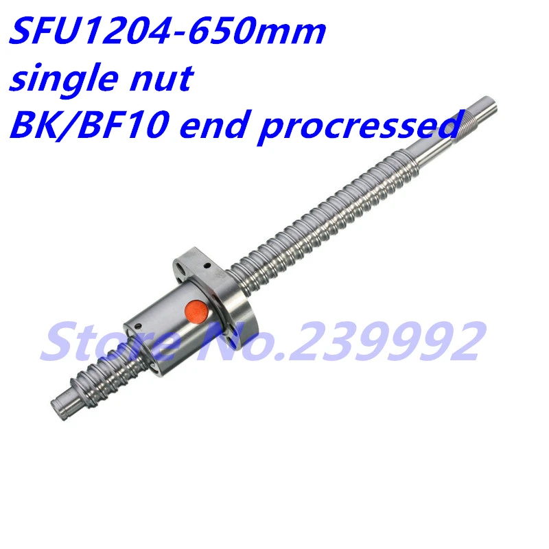 

1204 Ball Screw SFU1204 650mm Rolled Ballscrew with single Ballnut for CNC parts BK10 BF10 machined