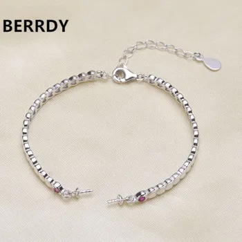 

925 Silver Bracelet Chain, Fashion Charm Bracelet Chain Settings Jewelry Parts Fittings Charm Accessories 2 Color