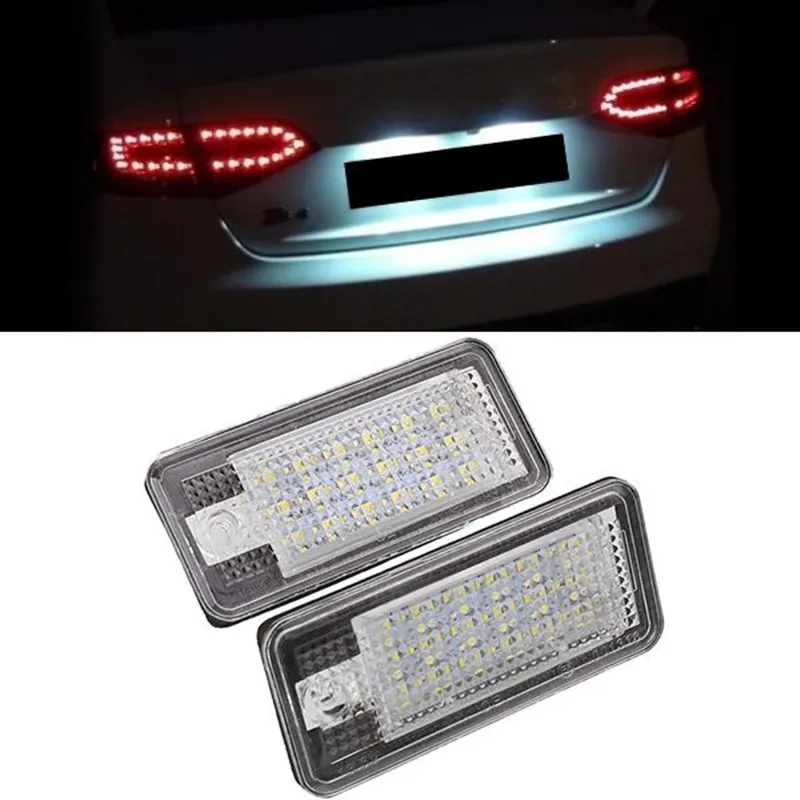 2PCS/Pair Car Styling 12V Auto Car 18LED License Number Plate Lights Daytime Running Light For Audi A3 S3 S4 A4 B6 B7 A6 A8 Q7 