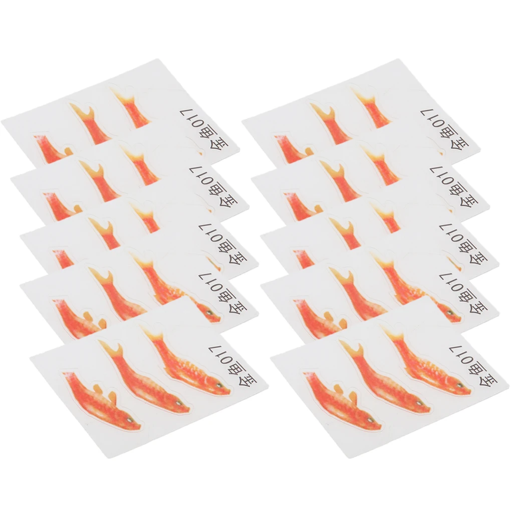 10 Sheets 3D Goldfish Clear Film Sticker, Koi Pond Painting, Resin Inclusion for Resin Craft Art ,Resin Decorative Stickers