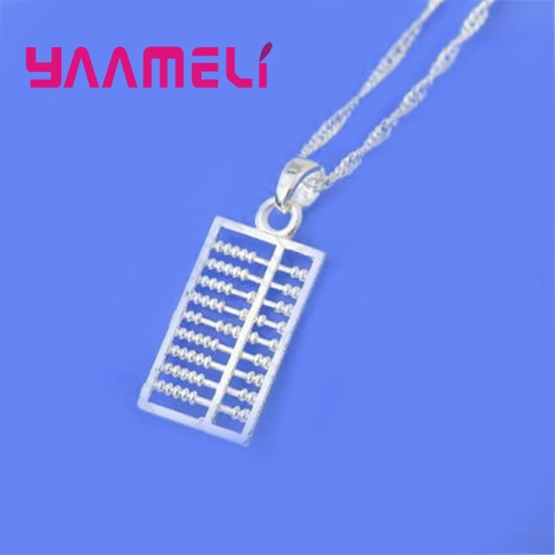 

Appointment 925 Sterling Silver Long Section Necklace Retro Classic Style Chinese Abacus For Women Thanksgiving Gift