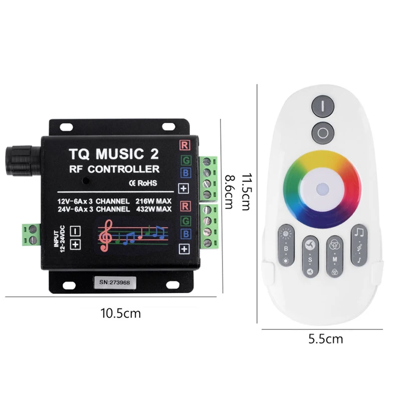 Музыкальный контроллер Music2 со светодиодной подсветкой RGB Радиочастотный пульт