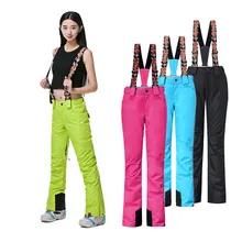 Gsou Snow/лыжи ремень брюки водонепроницаемый ветрозащитный красный зеленый зимние спортивные брюки оборудование для сноуборда красочные лыжные штаны