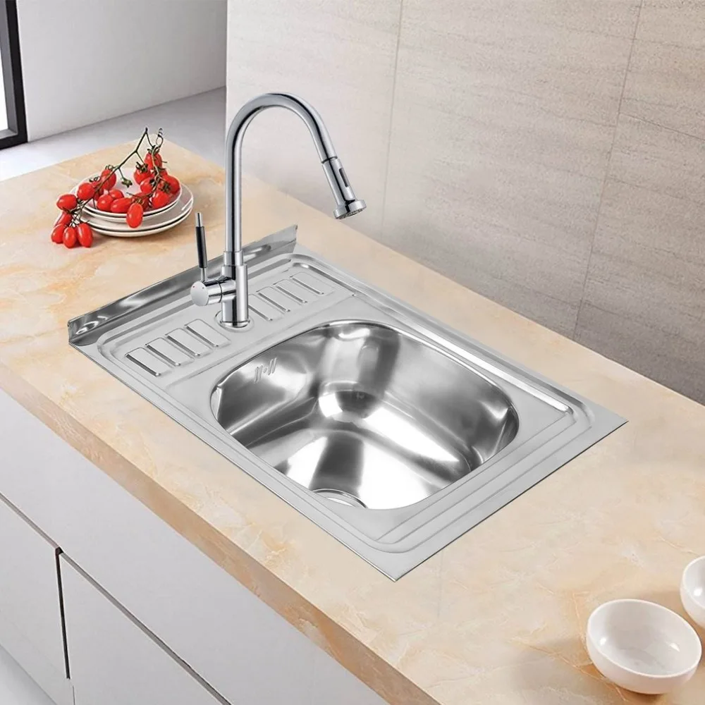 

Newest Stainless Steel Sink Single Sink 60x50cm Multifunctional Kitchen Sink Suitable For Washing Dishes Washing Basin