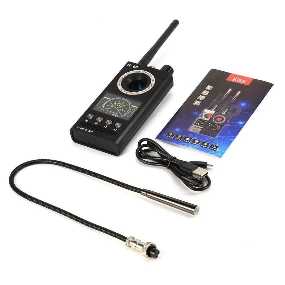 K68 Multi-fonction Détecteur Caméra Gsm Audio Bug Finder Gps Signal Lens Rf  Tracker Détecter sans fil