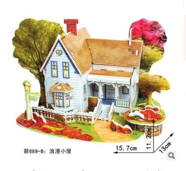 3D Puzzle Jigsaw Baby toy Kid Early learning Castle Construction pattern gift For Children Brinquedo Educativo Houses Puzzle WYQ - Цвет: 689-B