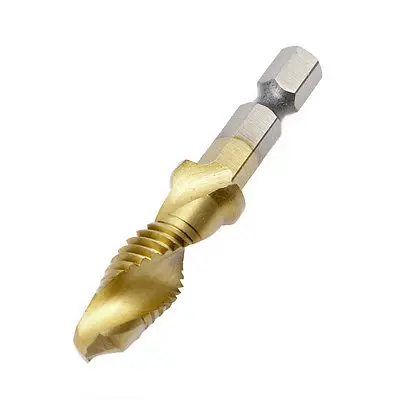 

OOTDTY 1PC M3-M10 Hex Shank Titanium Plated HSS Hand Screw Thread Metric Tap Drill Bits