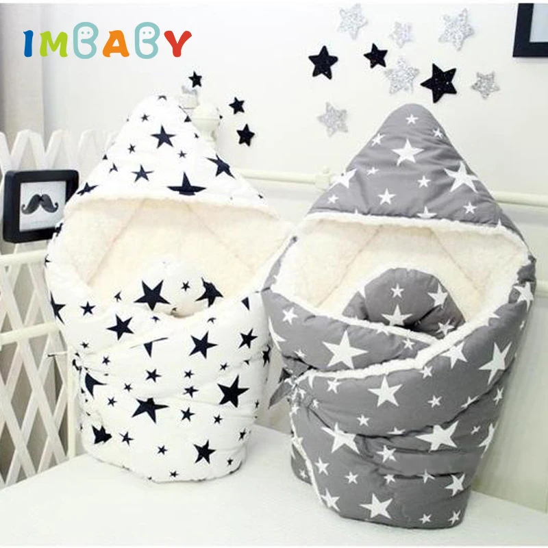 

IMBABY Winter Thicken Baby Swaddles Girl Boy Blanket Anti-shock Baby Stroller Blanket For Newborn Super Soft Girl Boy Swaddle