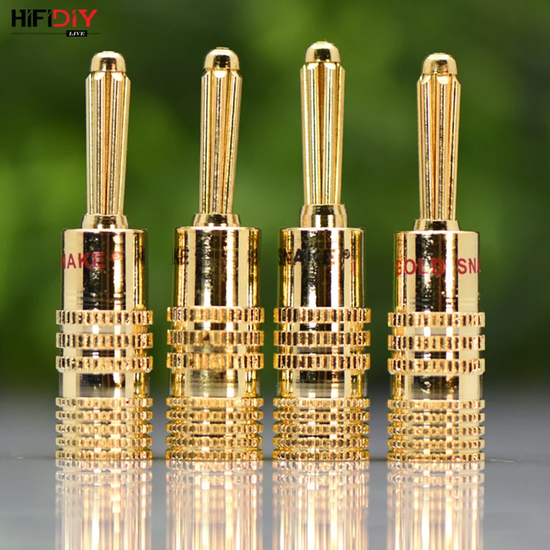

HIFIDIY LIVE 4PCS/Set 4mm Pure Copper Gold Plated Banana Plug Connector For Audio Video Speaker Adapter Terminal Connectors Kit