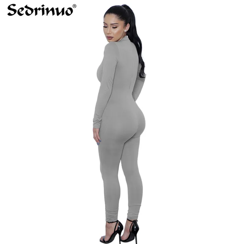 gray long sleeve jumpsuit