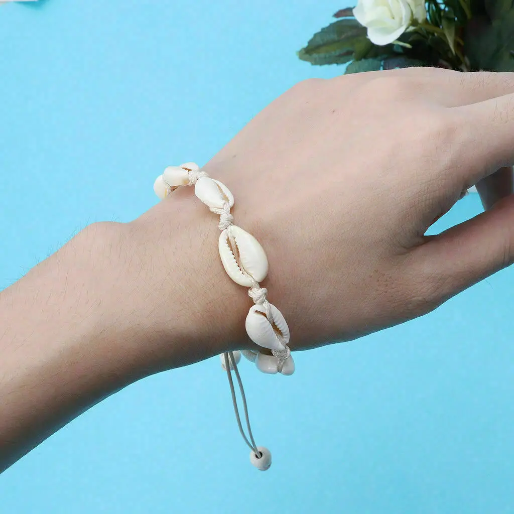 Женский Пляжный браслет с кисточками для ног Cowrie Sea shelles Морской на щиколотке Бохо