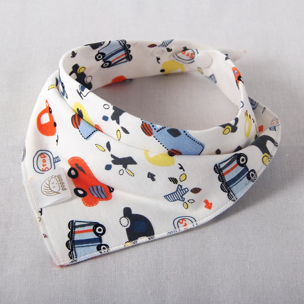 Baby bibs High quality triangle double layers cotton baberos Cartoon Character Animal Print baby bandana bibs dribble bibs - Цвет: 15