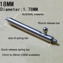 50 шт./лот, 18 мм, переключатель, пружинный бар, инструменты и комплекты для ремонта часов, пружинный бар, запасные части для часов, 304 нержавеющая сталь, штырь для часов