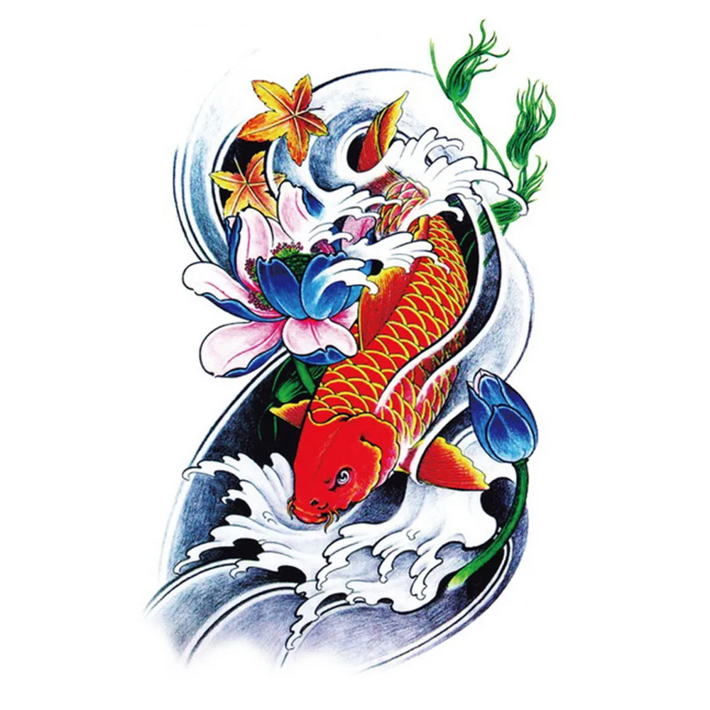 Yeeech Sementara Tato Stiker Untuk Pria Palsu Besar Ikan Mas Ikan Yeeech Sementara Tato Stiker Untuk Pria Palsu Besar Ikan Mas Ikan