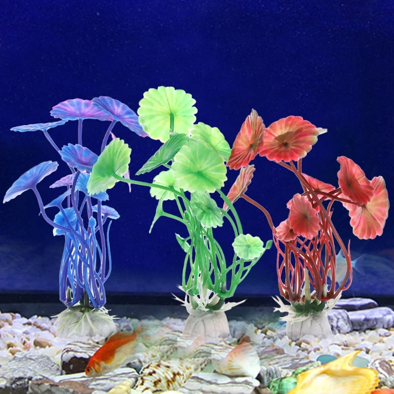 Аквариум Имитация аквариума Декорации для аквариума пейзаж, трава искусственный Пластик водный Цветок Трава, растения Украшение в форме лотоса