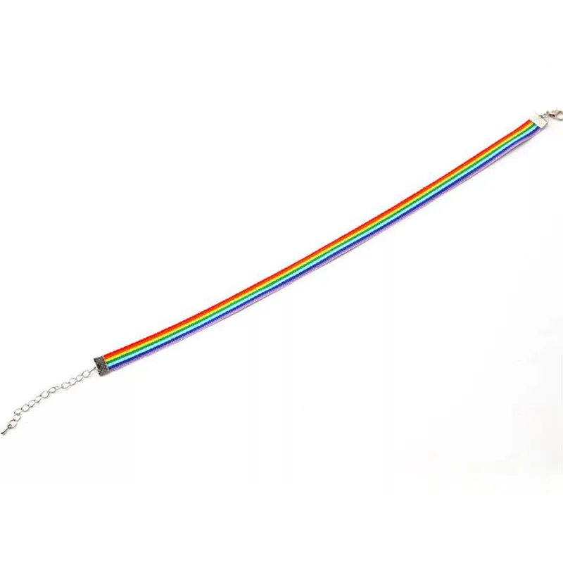 Модное красочное Радужное колье, ожерелье, цепочка для ключицы, лента для мужчин и женщин, ЛГБТ, гей-Прайд, ювелирное изделие, X7-M2