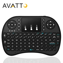 AVATTO английская, русская, иврит оригинальная i8 Мини игровая клавиатура с 2,4 ГГц Беспроводная сенсорная панель Air mouse для Smart tv, Android Box