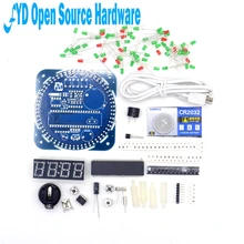 DS1302 часы 18b20 дисплей температуры Будильник функция вращающийся светодиодный набор электронных часов