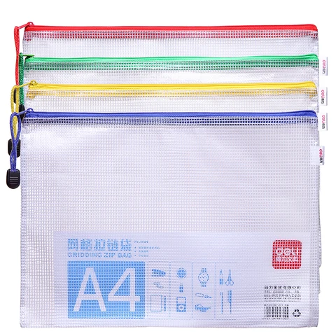 Bolsa de Artigos de Papelaria do Estudante Bolsa de Documentos Atacado Grade Pvc Zip Deli5654 Frete Grátis 50 Pcs a4