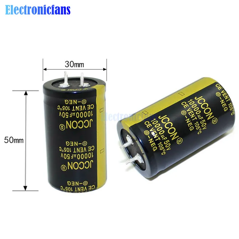 Diymore с алюминиевой крышкой, 50В 10000 мкФ 30X50 мм электролитные конденсаторы, 10000 мкФ с алюминиевой крышкой, 50В Max 105 Цельсия размер 30*50 мм Алюминий электролитический конденсатор с алюминиевой крышкой