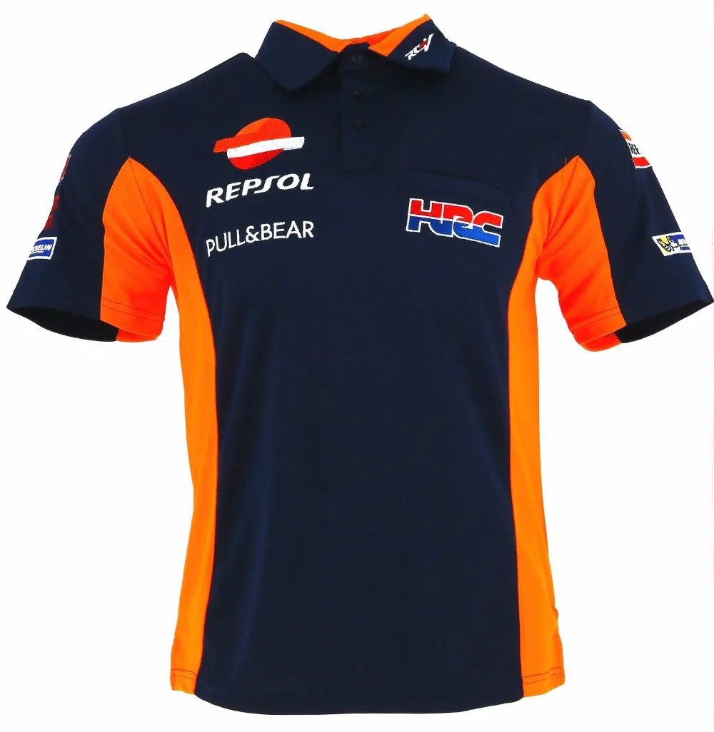 

2018 MOTOGP Team T-shirt HRC REPSOL Moto GP PADDOCK TEAM RACE WEAR POLO SHIRT Motorcycle Men Casual POLO Cotton T-shirt