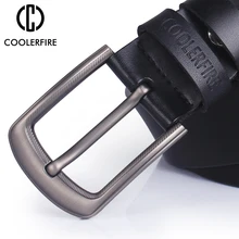 COOLERFIRE ремень из натуральной кожи с пряжкой, дизайнерские ремни для мужчин, Воловья кожа, модный джинсовый ремень, мужские коричневые, черные ремни COOLERFIRE ремень из натуральной кожи с пряжкой, дизайнерские ремни для мужчин, Воловья кожа, модный джинсовый ремень, мужские коричневые, черные ремни