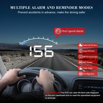 

Adeeing Universal M6 HUD Head Up Display Car-styling Hud Display Overspeed Warning Windshield Projector Alarm System