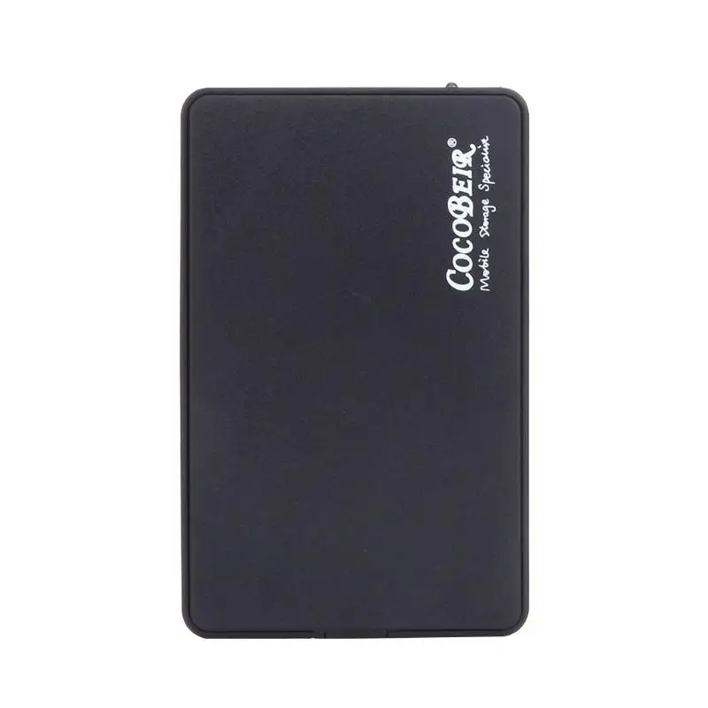 

New Portable 2.5 Inch HDD Case USB 2.0 External Hard Disk SATA Hard Drives HDD Box Enclosure with USB Cable Black