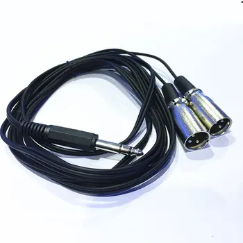 

1/4" 6.35mm Stereo Plug To 3 Pin XLR Male*2 Microphone Mic Audio Cable 1.8m