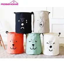 ROSEHOME животное лицо корзина с рисунком для игрушек корзина для белья Организация домашнего хозяйства Складная грязная одежда книги корзина для хранения