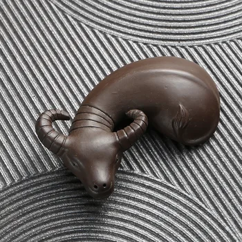 

Ge kiln buffalo purple clay tea pet decoration decoration Home decoration crafts shepherd Buffalo Figurines