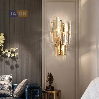 

e14 LED Postmodern Stainless Steel Crystal Golden LED Lamp LED Light Wall lamp Wall Light Wall Sconce For Bedroom Corridor