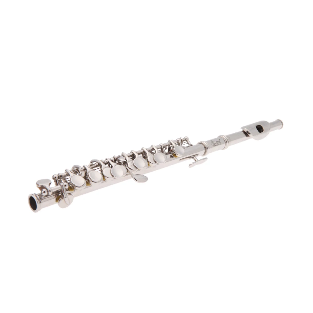 

Piccolo Ottavino Half-size Flute Silver Plated C Key Cupronickel with Cleaning Cloth Screwdriver Padded Box
