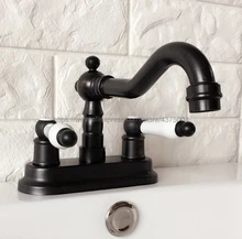 Best Offers Oil Rubbed Bronze Bathroom Faucet Basin Faucets Two Holes Tap Double Handle Hot and Cold Water Mixer Taps Nhg074