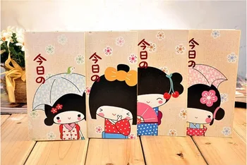 

4 PC/LOT Cute Lovely Japanese Girl kimono Notebook,BJB00004
