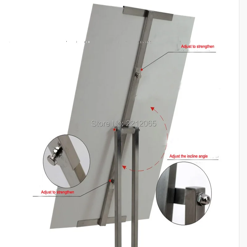 Регулируемый напольный стоячий плакат кадры отображения из нержавеющей стали для розничного магазина, торговых центров, гостиничных и ресторанных FLSD-003